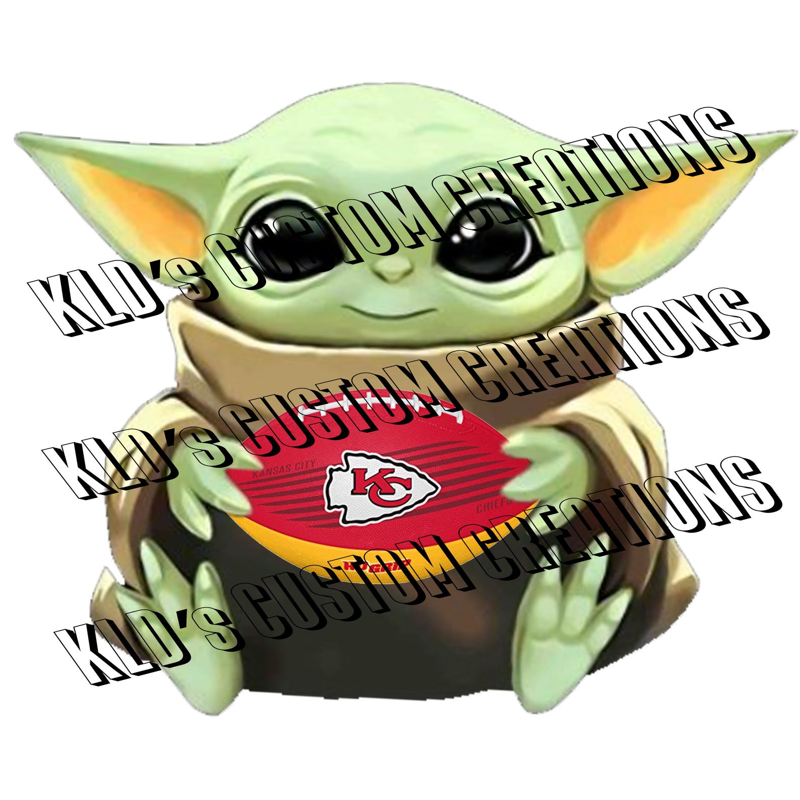 Baby Yoda with Chiefs Football. PNG File. Sublimation ready. Etsy