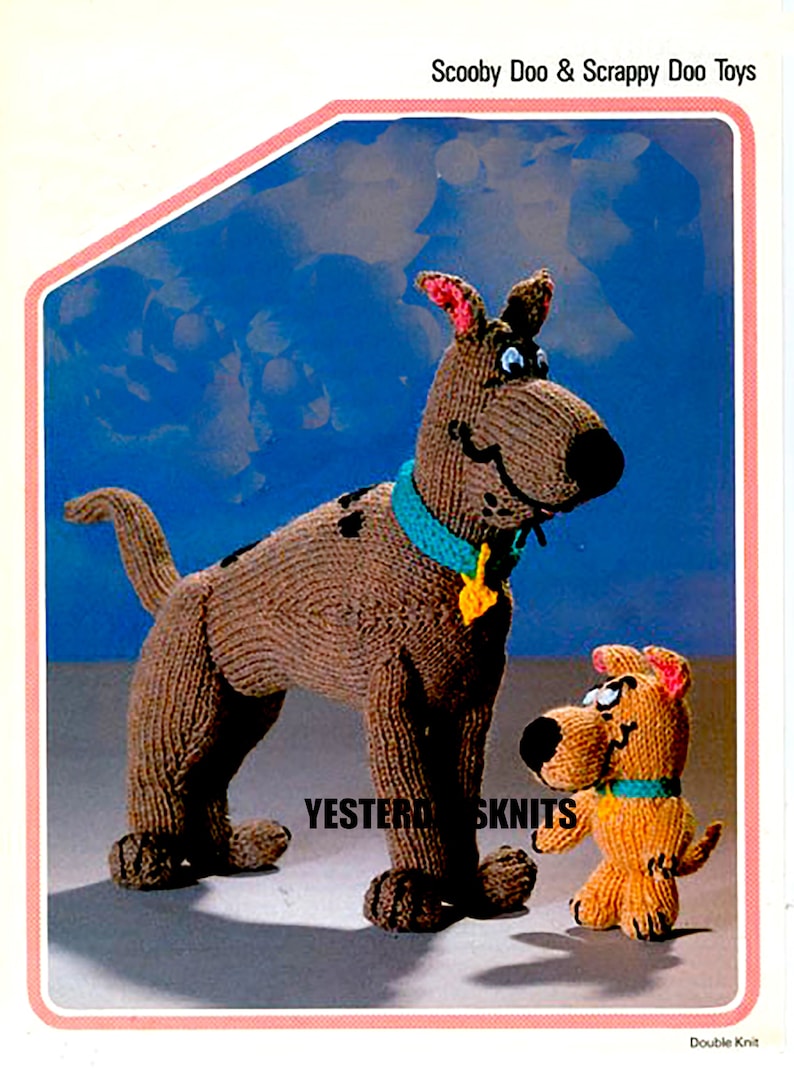 Scooby Doo and Scrappy Doo Toy Knitting Pattern in DK Yarn Etsy