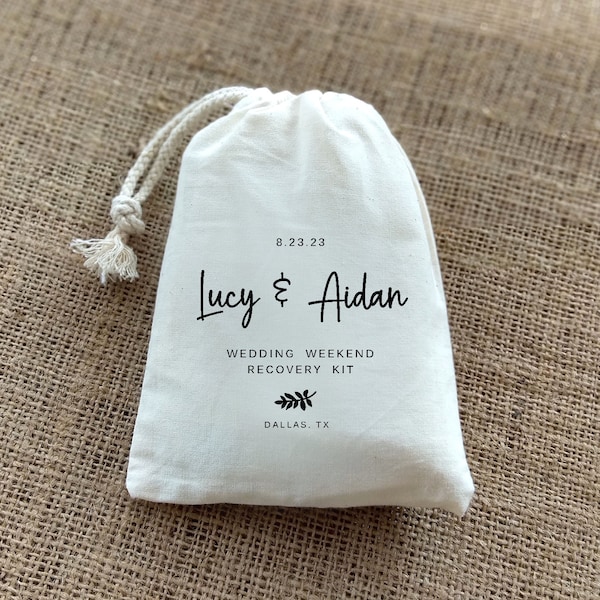 Wedding Recovery Kit-Hangover Survival Pouch-Custom Welcome Bag Party Favors-Hotel Arrival Gift-Goodie Bag Wedding Recovery Kit