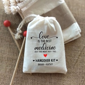 Love is the Best Medicine But This Will Help Too - Bachelorette Party Hangover Kit - Recovery Kit - Hangover Kit -  Hen Party -