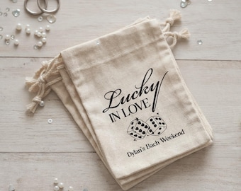 Lucky in Love Favor bag - Groom's Last Dice Roll - Las Vegas Hangover Kit - Custom Bach Weekend Gift Bag for Groom Squad - Bach Party bags