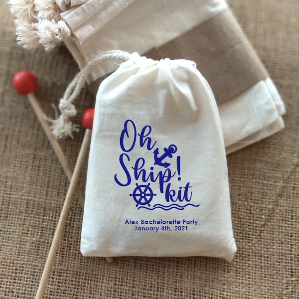 Oh ship kit-Bachelorette Party- Hangover Kit Survival Kit-Hangover Bags-Recovery Kit-Nautical Wedding party