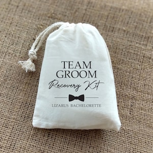 Team Groom Bachelor Party Favors - Custom Hangover Kits for Groomsmen- Bachelor Party Recovery Kit -Wedding Party Gift Bags - Hangover Kit