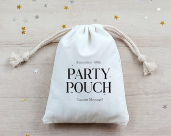 Personalized Name Party Pouch Birthday Bachelorette Favor Bags - 30th 40th 50th 60th 70th Goodbye Birthday bag - Hangover kit