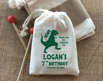 Dinosaur Birthday Party Bag-Birthday Thank You Bag-T-Rex Bag Dinosaur Party Favor Bags-Birthday Bag-Goodie Bag