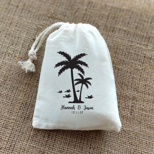 Destination Wedding Welcome Bags-Tropical Wedding Favors-Palm Tree Welcome Bags-Beach Wedding Welcome Bag-Destination Wedding Favors