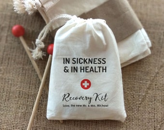 In Sickness and In Health Recovery Kit-Hangover Kit-Wedding Favors-Bachelorette Party Favor-Recovery Kits-Wedding Welcome Bags