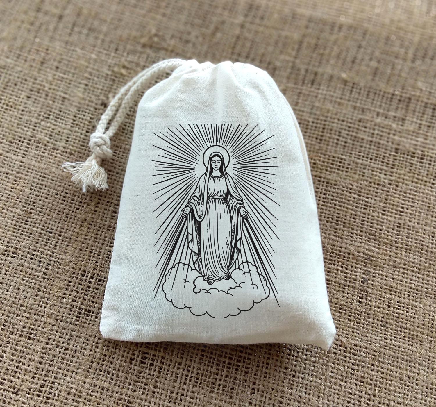Virgin Mary Rosary Drawstring Bag - Catholic Prayer Bag - Personalized ...