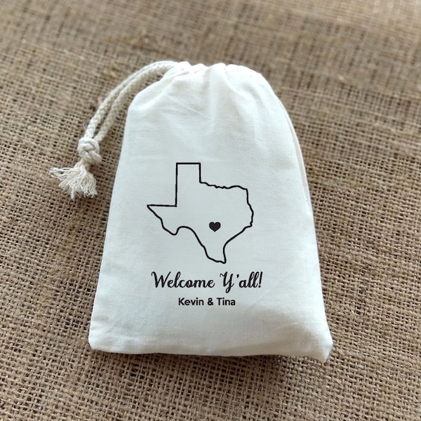 Texas Welcome Bag-Custom State Wedding Favor-Texas Party Favor-Texas Welcome Bag-Texas Outline-Texas Party Favor-Texas gift