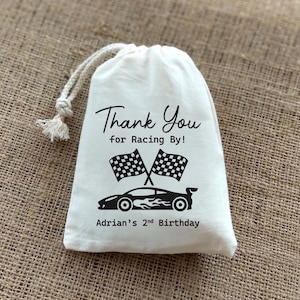 Race Car Party Birthday Bag-Kids Personalized Bag-Custom Birthday Favor Bag-Race Car Bag- Thank You Bags- Birthday Party Bags