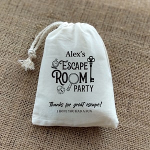 Escape Room Party Bags-Mystery Party-Kids Personalized Bag-Custom Favor Bag- Thank You Bags- Birthday Party Bags