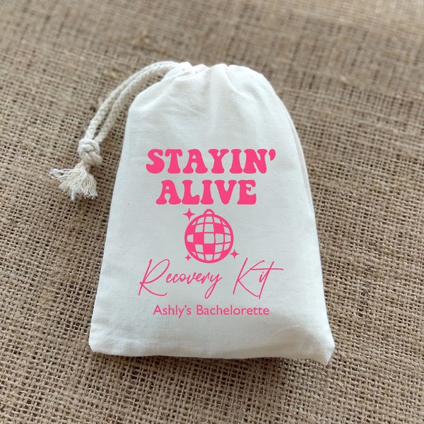 Stayin' Alive Hangover Recovery Kit-Bachelorette Party-Disco Bachelorette Party-Hangover Kit Over Night bags