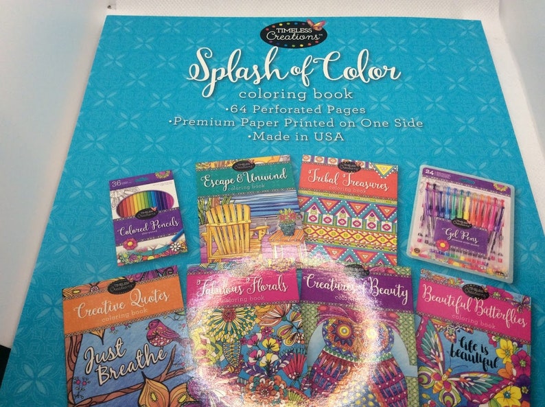 Crazart Timeless Creation Coloring Book Splash of Color. Etsy