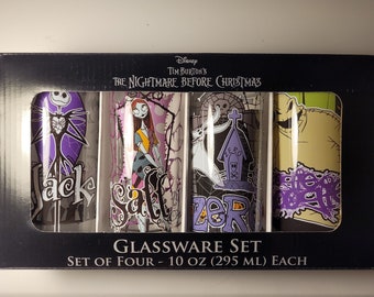 Nightmare Before Christmas Characters 10 oz. Tumbler Glass 4-Pack