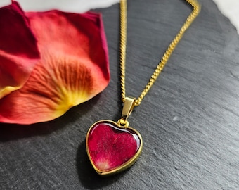 Rote Rose Herz-Halsketten-Liebes-Halskette