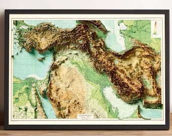 cia-kaart van het Midden-Oosten, Irak, Iran, Israël 2010