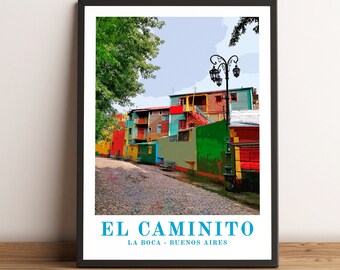 Buenos Aires Poster, El Caminito Travel Poster, Buenos Aires Art Print, Argentina Wall Decor, Buenos Aires Print, Buenos Aires Gift
