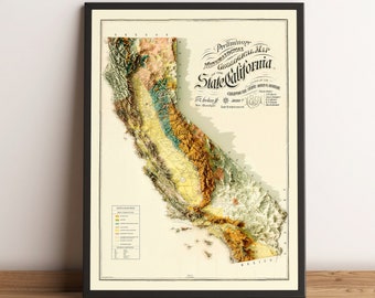 California State Wall Map Large Print Poster - 24