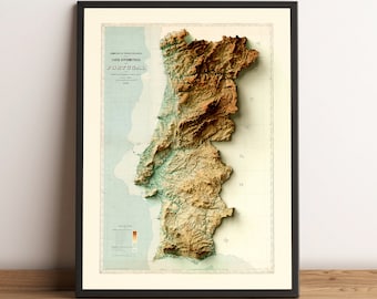 Photo Portugal relief map