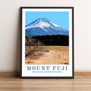 Mount Fuji Poster, Japan Travel Poster, Mt Fuji Art Print, Japan Wall Decor, Mount Fuji Print, Mount Fuji Japan Travel Poster