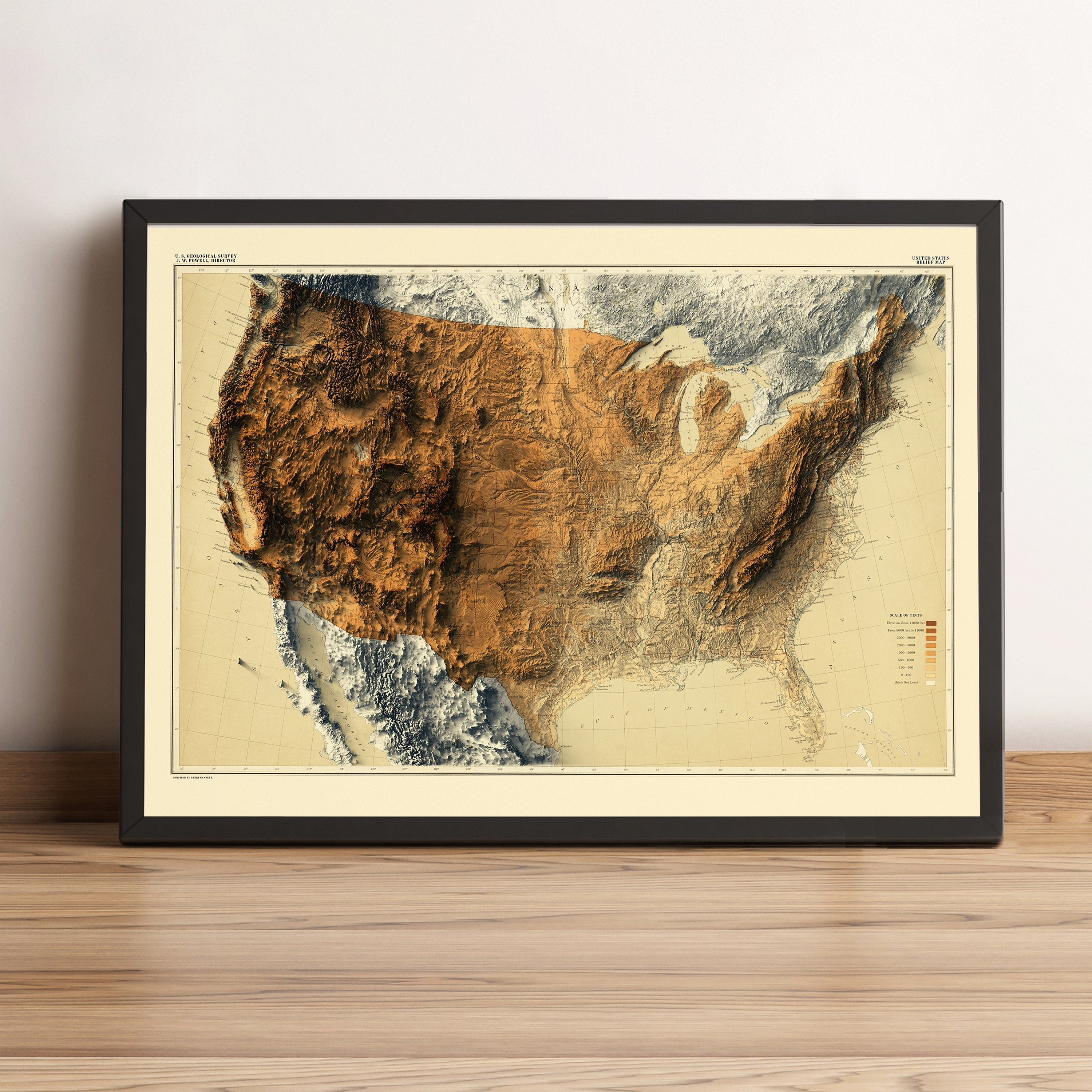 USA Map, US 2D Relief Map, America Map, USA Old Map, United States