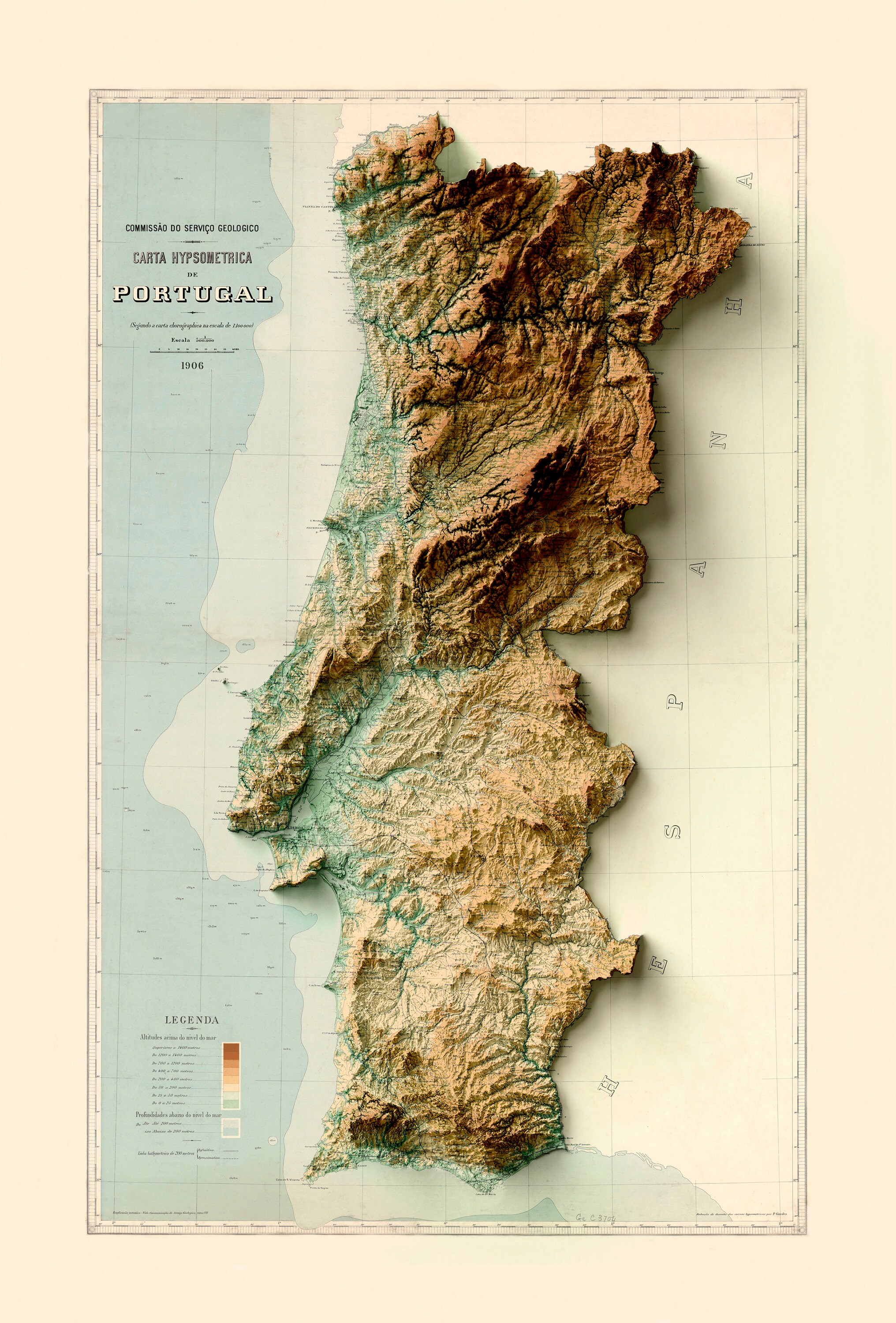 Mapa de Portugal 80,5 x 111,5 cm dupla face