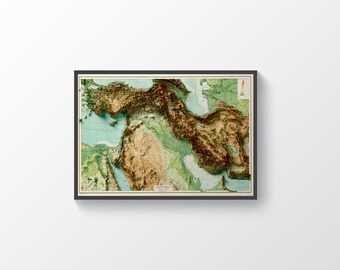 レア品)大型立体地図　イラン、中東、トルコ、　1:6,250,000 額縁付き il_340x270.3191143065_9uhd.jpg