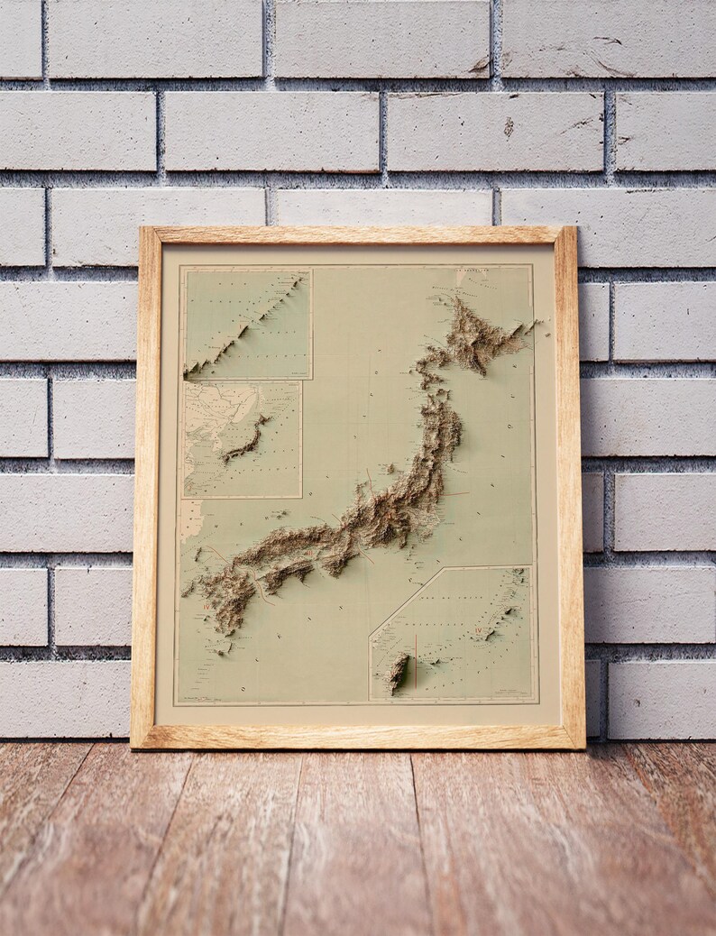 Japan Map, Japan 2D Relief Map, Japan Historical Map, Japan Old Map ...