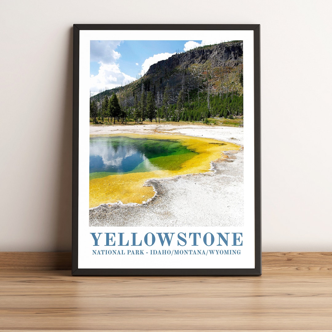 Yellowstone Poster, Yellowstone Travel Print, Yellowstone Wall Art