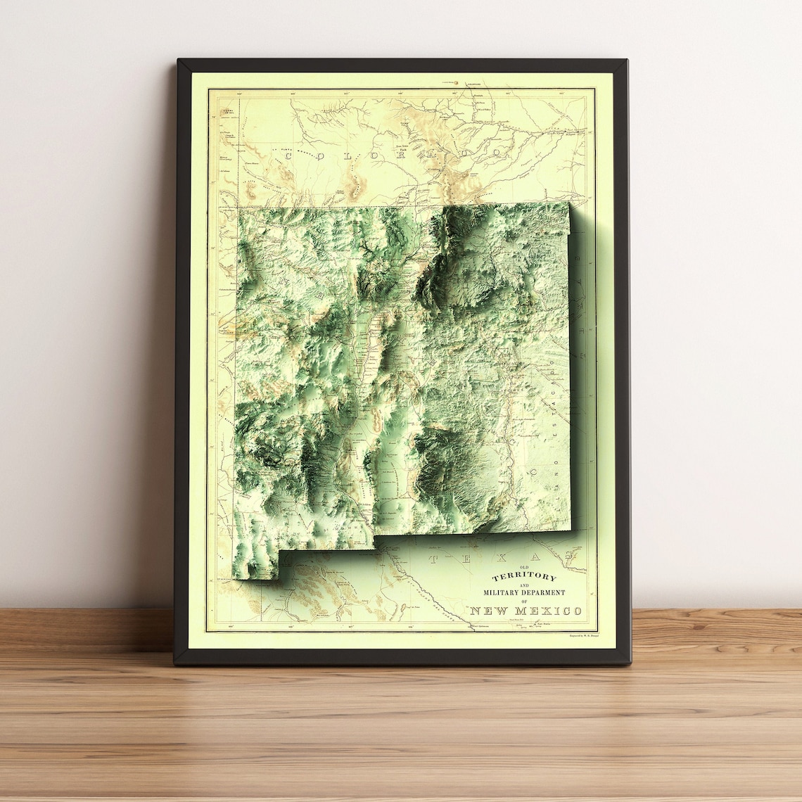 New Mexico Map New Mexico 2D Relief Map New Mexico - Etsy