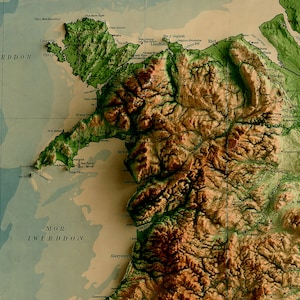 wales-map-wales-2d-relief-map-wales-vintage-map-wales-old-map-cymru
