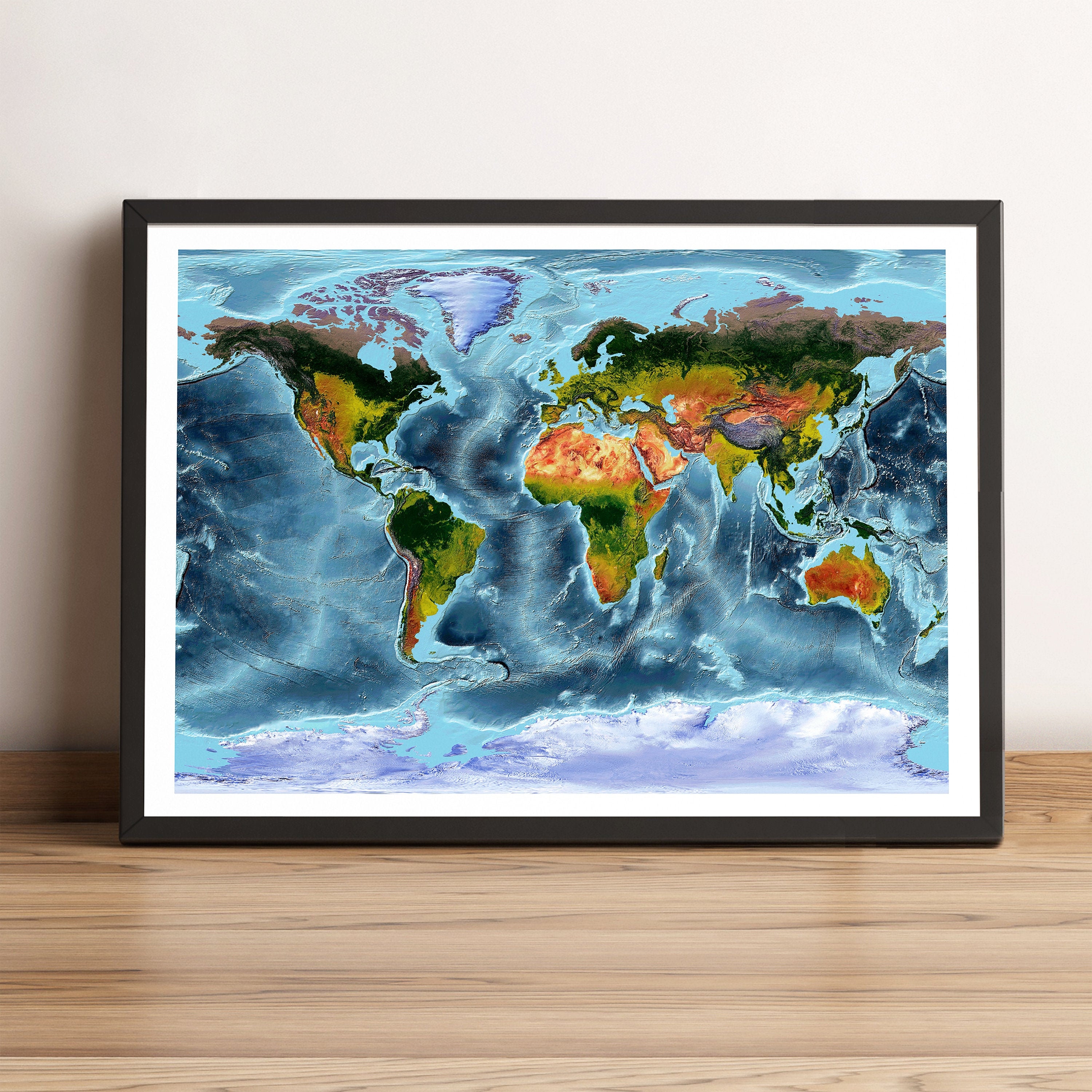 World Map Gall Stereographic Projection Map Vintage World Etsy