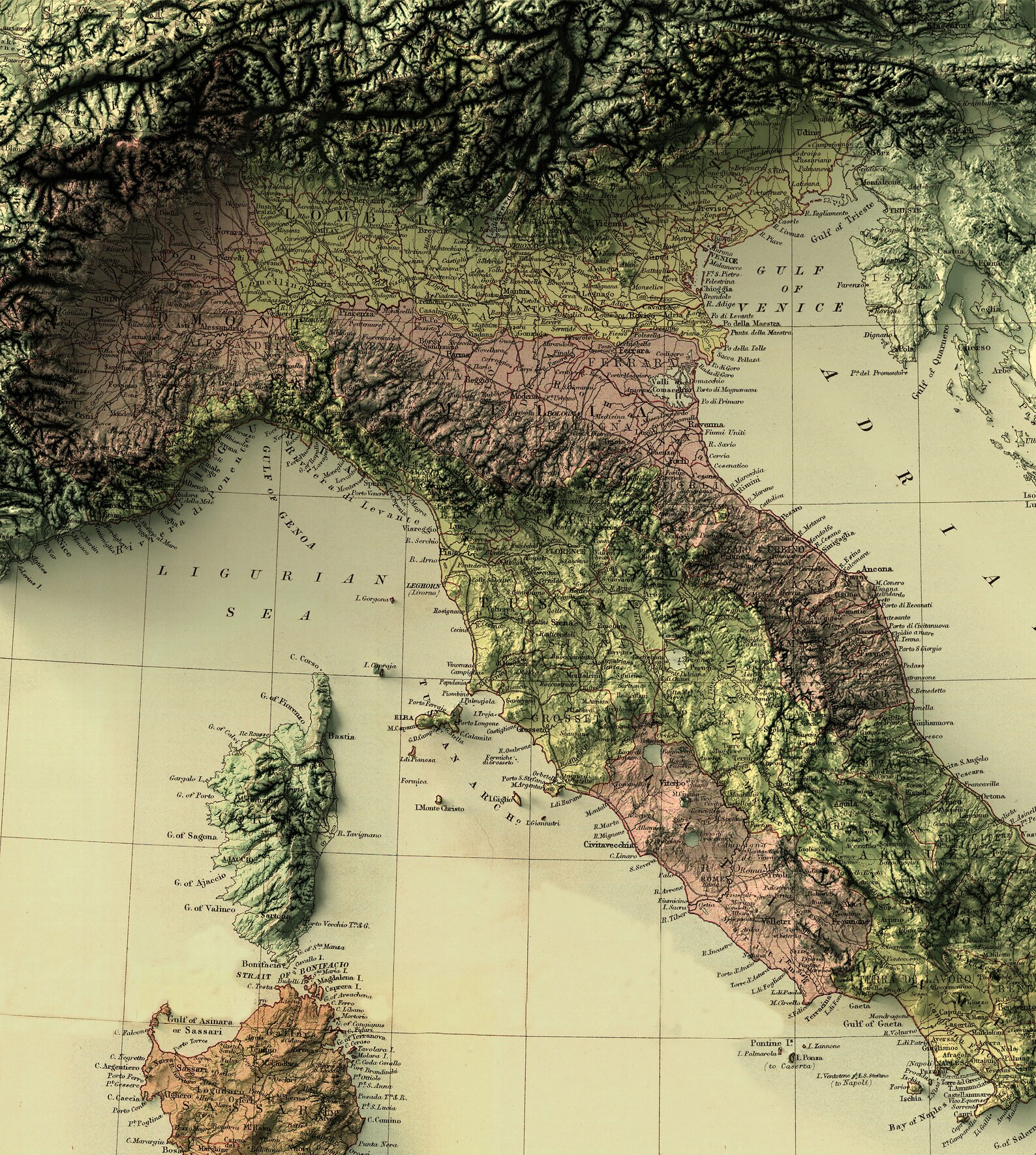 Large Detailed Political Map Of Italy With Relief Roa - vrogue.co