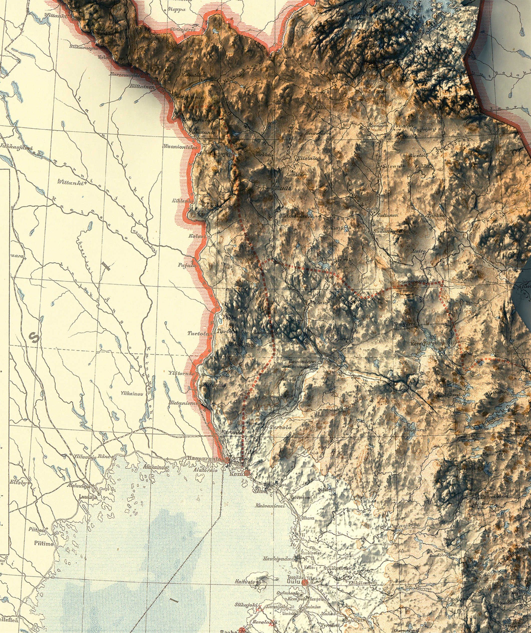 Finland Map Finland 2D Relief Map Finland Vintage Poster Map Finland finland-map-finland-2d-relief-map-finland-vintage-poster-map-finland