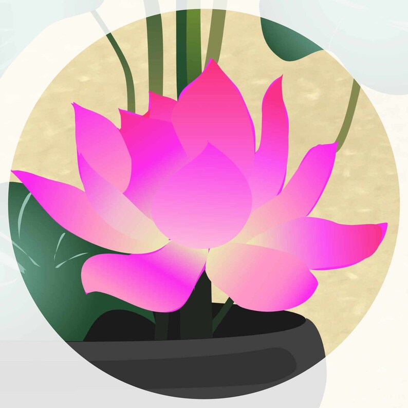 Art print Lotus Flower Ikebana Drawing Flower Botanical Etsy