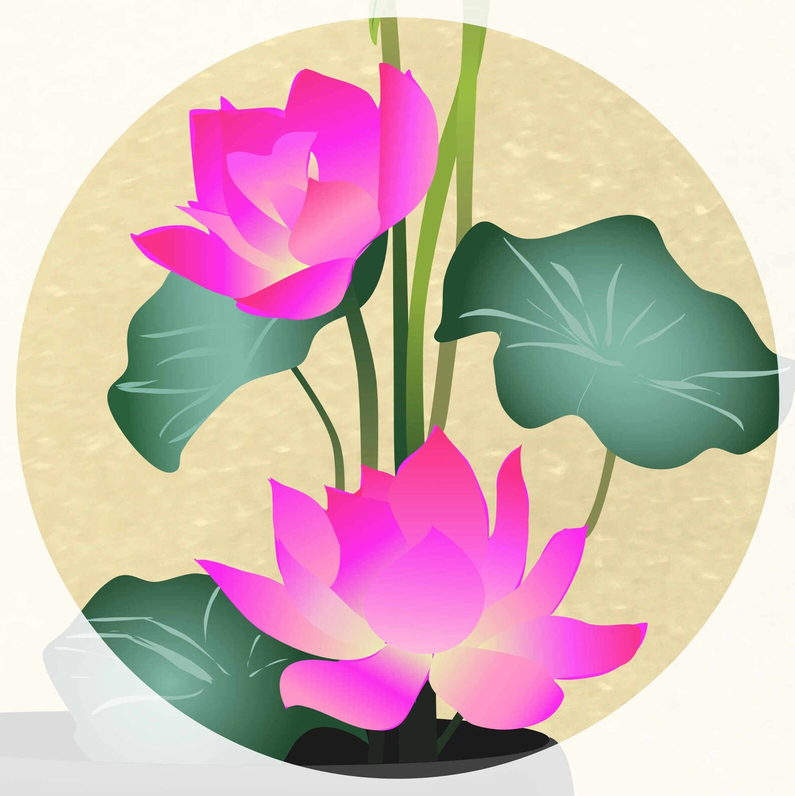 Art print Lotus Flower Ikebana Drawing Flower Botanical Etsy