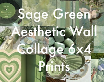 Sage Green Aesthetic Wall Collage Kit 15/30/45 Prints