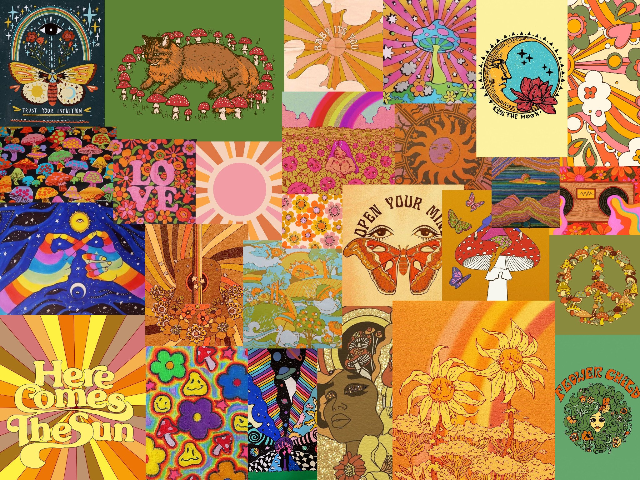 Hippie wall collage hotsell