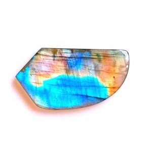 Colección muy rara de piedras preciosas de labradorita múltiple de 36 x 19 x 4 mm, forma de espada, cabujón de labradorita púrpura múltiple AAA+++, perforación gratuita disponible