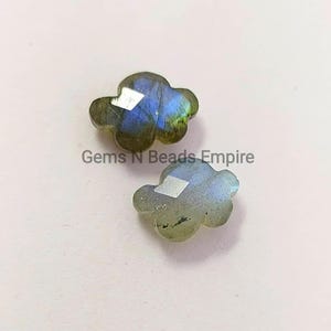 Natural Labradorite Cloud Shape Gemstone, briolette faceted clouds 14x10 mm for jewelry making, pendant, earrings