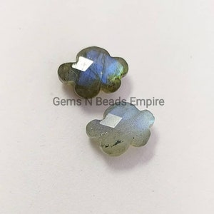 Natural Labradorite Cloud Shape Gemstone, briolette faceted clouds 14x10 mm for jewelry making, pendant, earrings