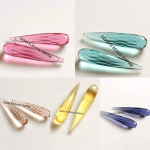 A pair Quartz drop Briolette cut Faceted teardrop shape,30X8mm  High Polished,Handmade,Superb Item free drilling available