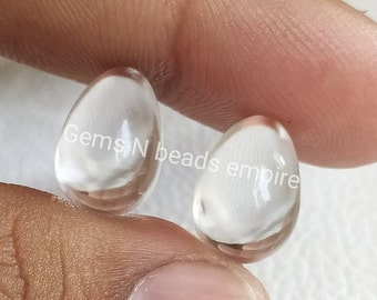 Approx 14X10 mm 1 pair of  crystal Briolette smooth eggs shape,  High Polished,Handmade,Superb Item