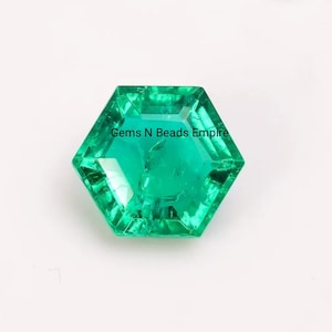 1 par 12X12 mm Excelente Calidad de Grado Superior Verde Esmeralda Hexágono Forma Corte Piedra Piedra Preciosa Suelta Para Hacer Joyería