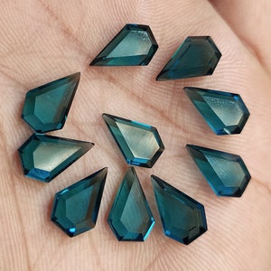 13x8 mm London blue quartz kite shape,Both side,flat bottom faceted polished, Handmade Gemstones, For jewellery making, wire wrapping