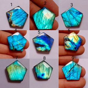 Very Rare Collection Multi  Labradorite Gemstone  Pentagon Shape, AAA++ Multi Purple Labradorite Cabochon free drilling available