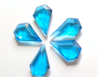 1 pc 13x8mm siwss Blue topaz quartz kite shape,Both side flat bottom faceted polished,Handmade Gemstones, For jewellery making,wire wrapping