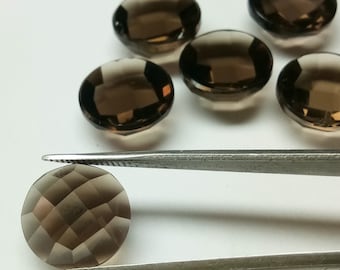 Natural Smoky Quartz,6 mm to 30 mm Round shape,Rose cut Faceted,polished, Handmade Gemstones, For jewellery making, wire wrapping