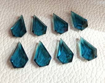 Large 16X12mm London blue quartz kite shape,10 pcs Both side,flat bottom faceted polished, Handmade Gemstones, For jewellery making,
