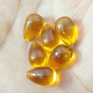 1 pair 7X10mm to 15X30mmHalf top drilled citrine quartz polished,Handmade Gemstones, For jewellery making, wire wrapping
